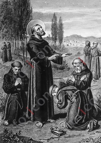Hl. Franz von Assisi ; St. Francis of Assisi - Foto simon-173a-001-sw.jpg | foticon.de - Bilddatenbank für Motive aus Geschichte und Kultur